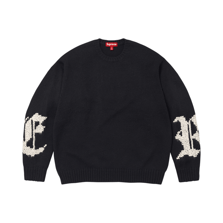 Supreme Cross Stitch Logo Sweater Black - Im Your Wardrobe
