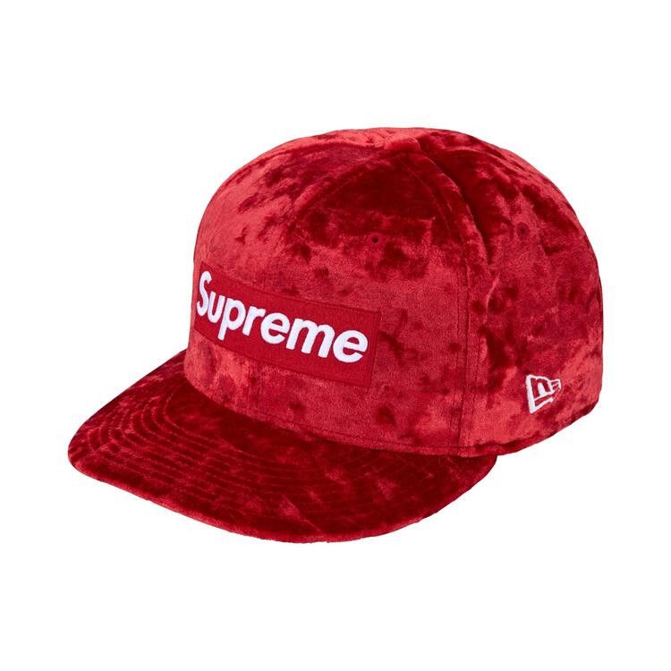 Supreme Crushed Velvet Box Logo New Era (FW26) Red - Im Your Wardrobe