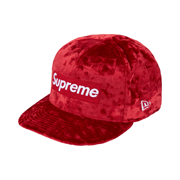 Supreme Crushed Velvet Box Logo New Era (FW26) Red - Im Your Wardrobe