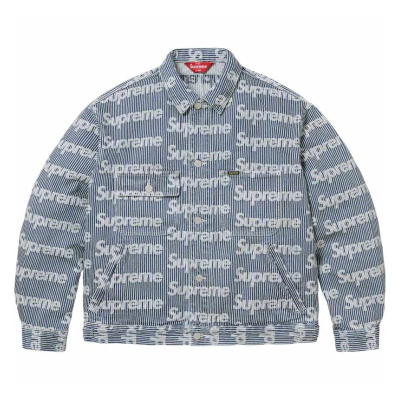 Supreme Denim Chore Trucker Jacket Stripe (SS24) - Im Your Wardrobe