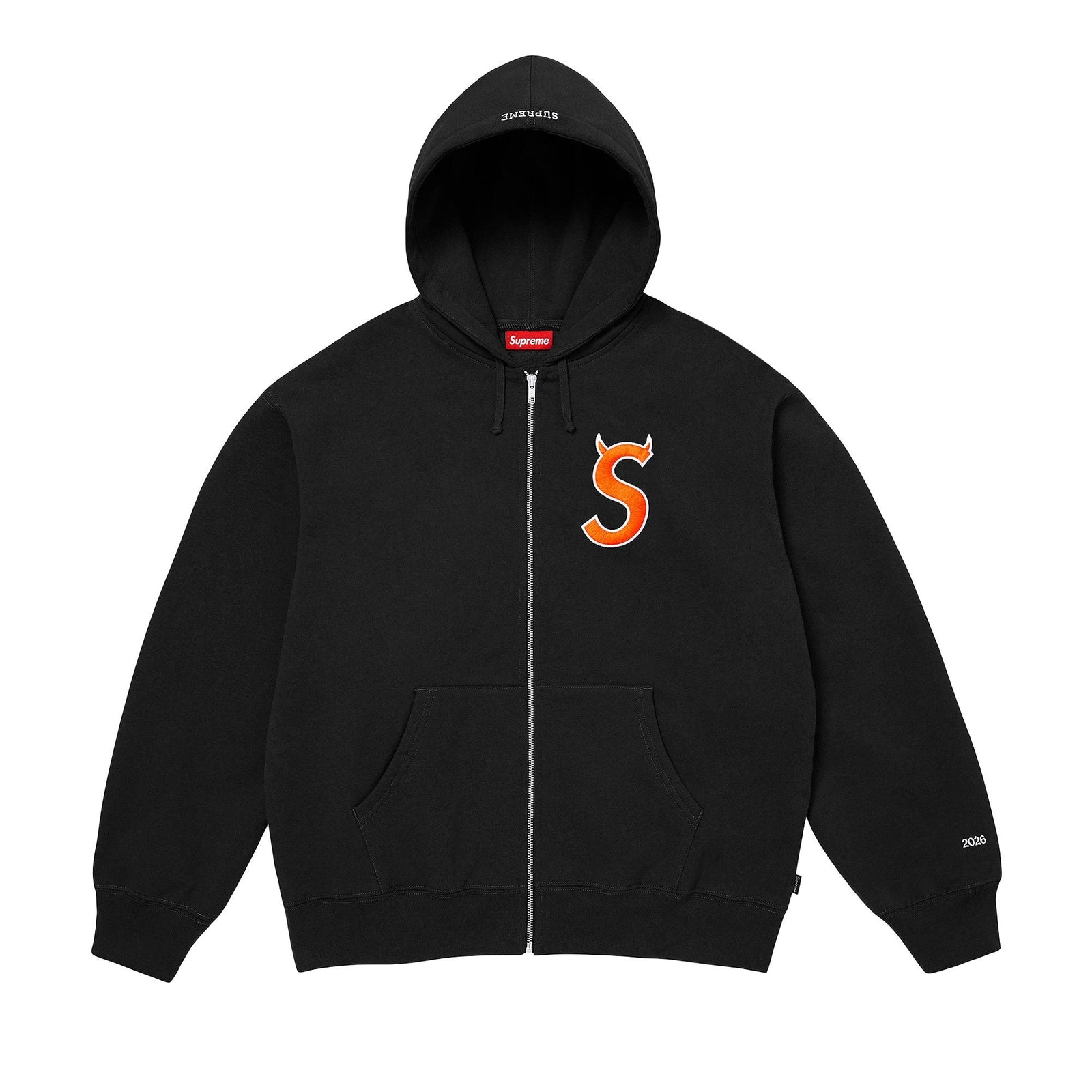 Supreme Devil S Logo Zip Up Hooded Sweatshirt Black - Im Your Wardrobe