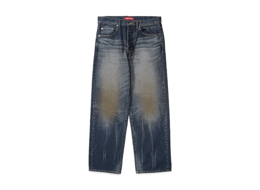 Supreme Distressed Loose Fit Selvedge Jean "Washed Indigo" - Im Your Wardrobe