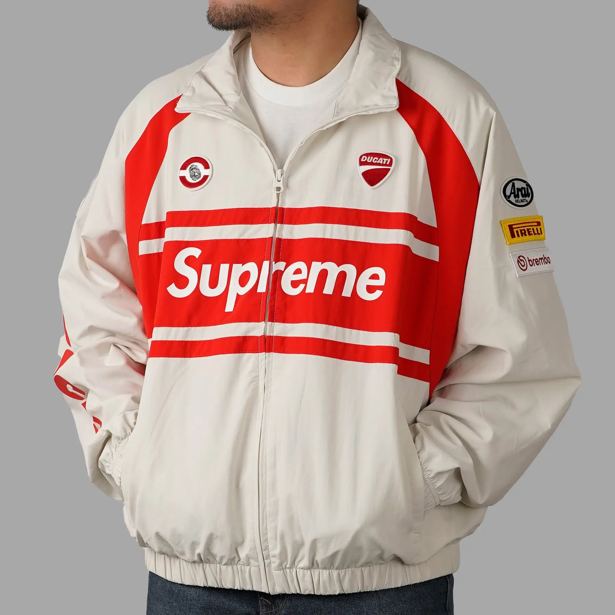 Buy Supreme Ducati Track Jacket 'Light Grey' (SS24) in NZ Buy Supreme Ducati Track Jacket 'Light Grey' (SS24) in NZ