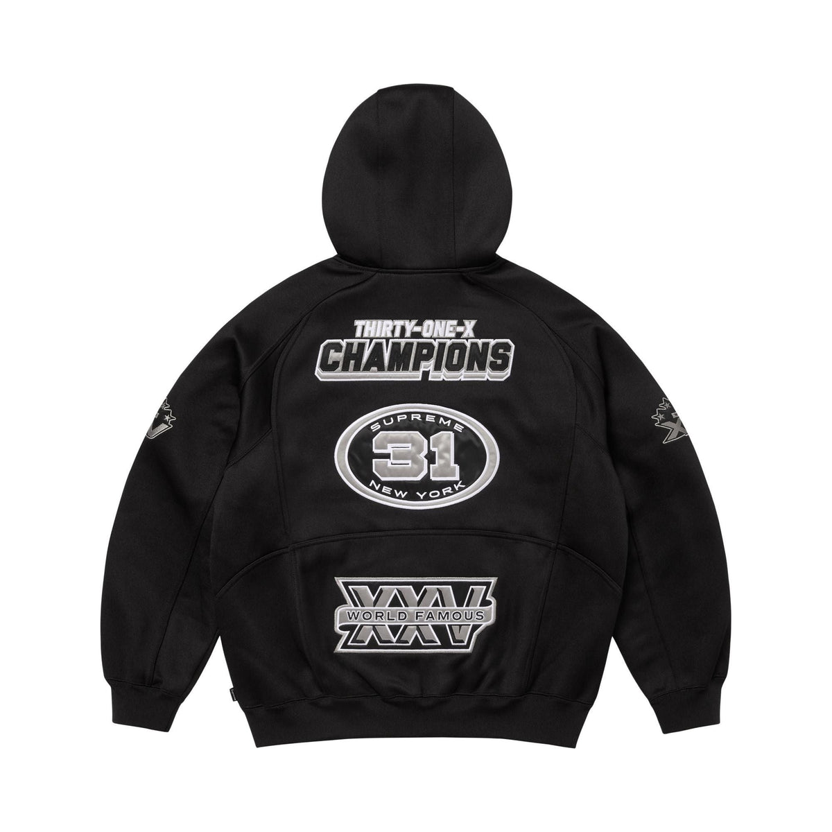 Supreme Football Zip Up Hooded Sweatshirt (FW25) Black - Im Your Wardrobe