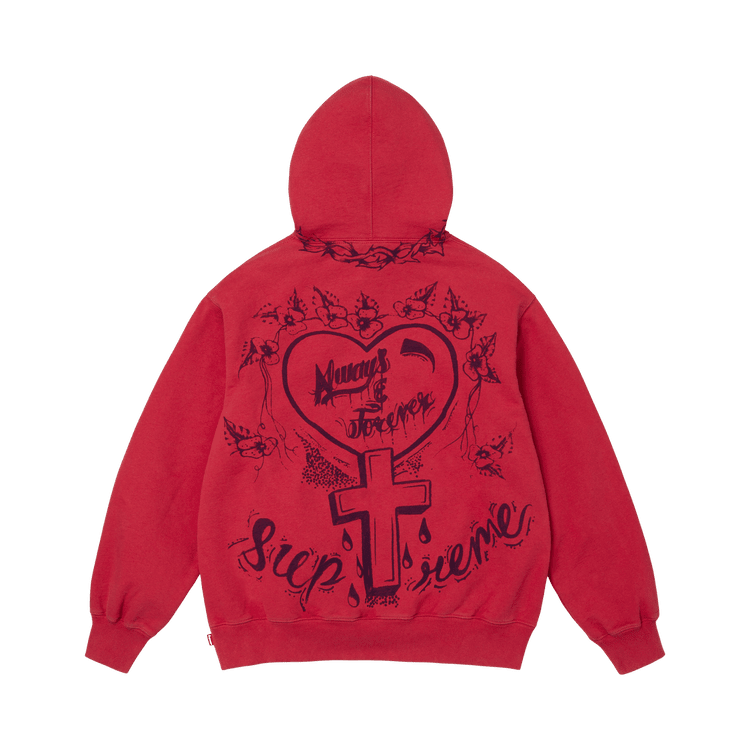 Supreme Forever Hooded Sweatshirt Red - Im Your Wardrobe
