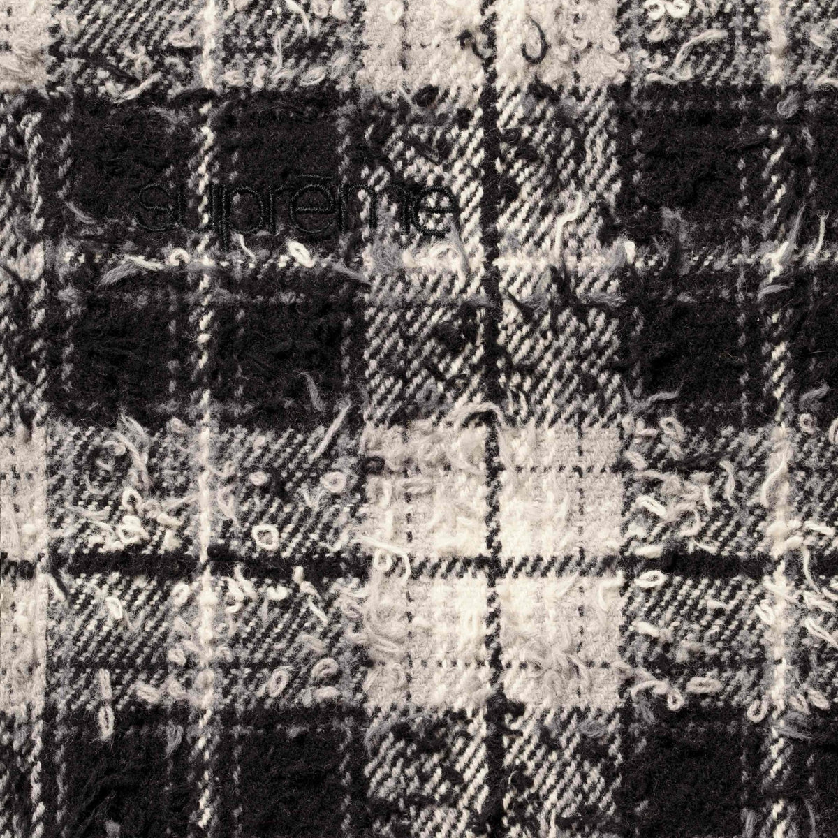 Supreme Frayed Textured Plaid Shirt Black - Im Your Wardrobe