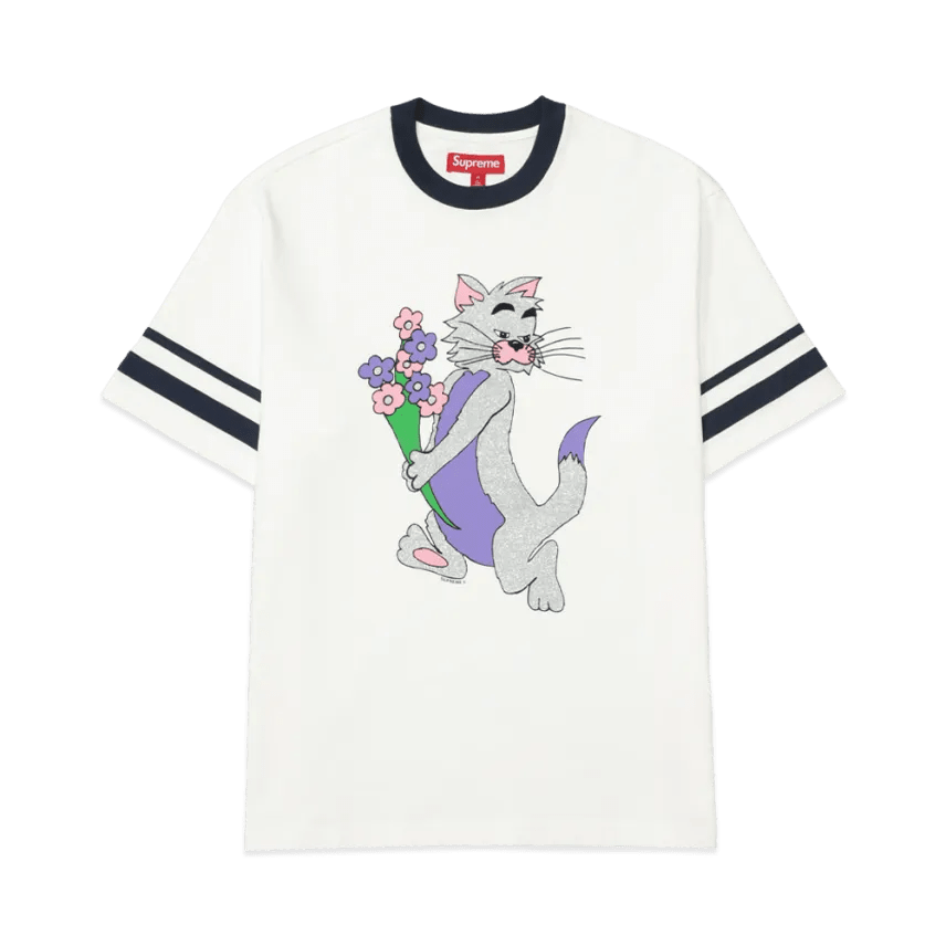Supreme Glitter Cat S/S Top White - Im Your Wardrobe