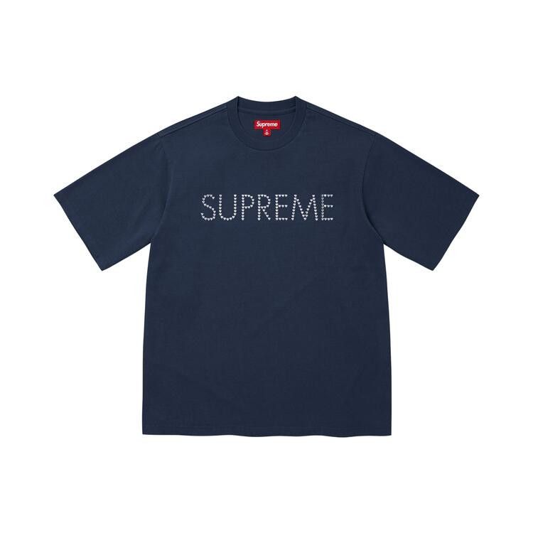 Supreme Hearts Studded Short-Sleeve Top Navy - Im Your Wardrobe