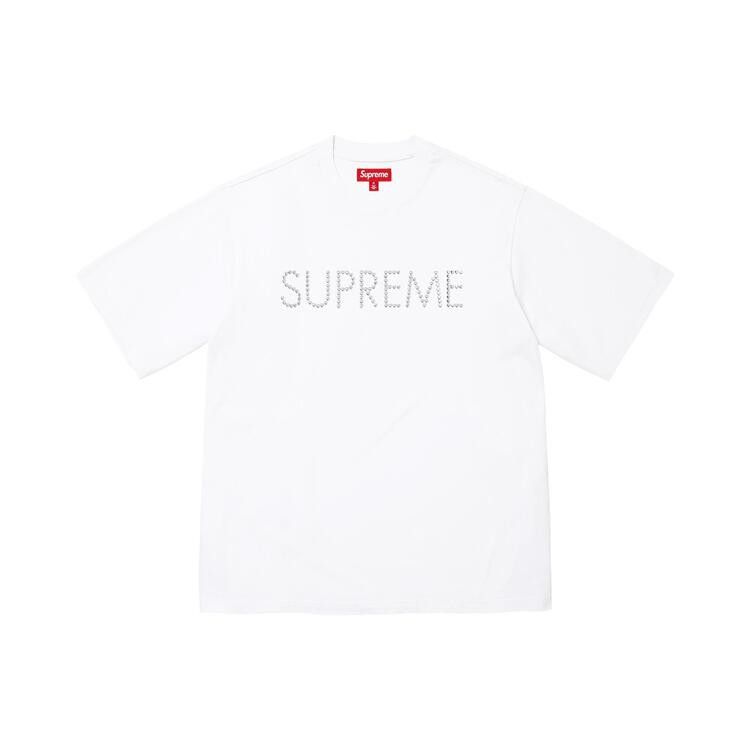 Supreme Hearts Studded Short-Sleeve Top White - Im Your Wardrobe