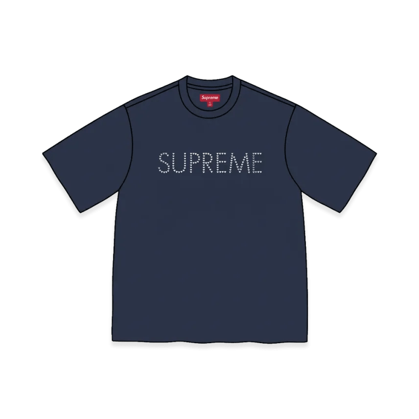 Supreme Hearts Studded S/S Top Navy - Im Your Wardrobe