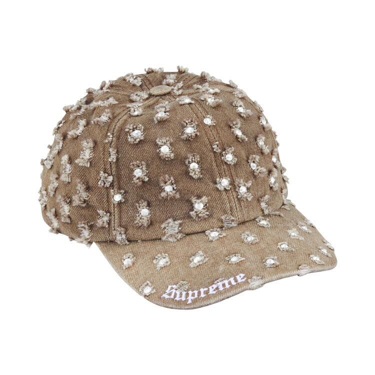 Supreme Hole Punch Rhinestone Denim 6-Panel (FW26) Brown - Im Your Wardrobe