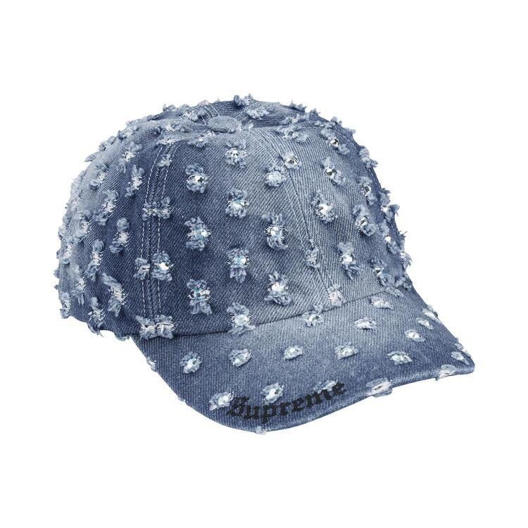 Supreme Hole Punch Rhinestone Denim 6-Panel (FW26) Washed Indigo - Im Your Wardrobe