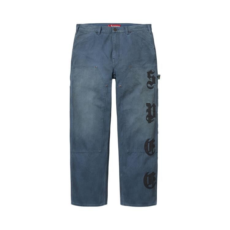 Supreme Leather Appliqué Double Knee Painter Pant Navy - Im Your Wardrobe