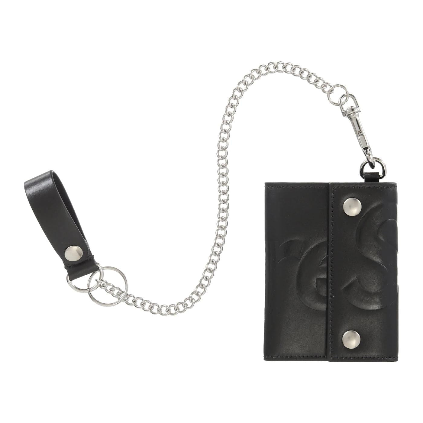 Supreme Leather Chain Wallet Black
