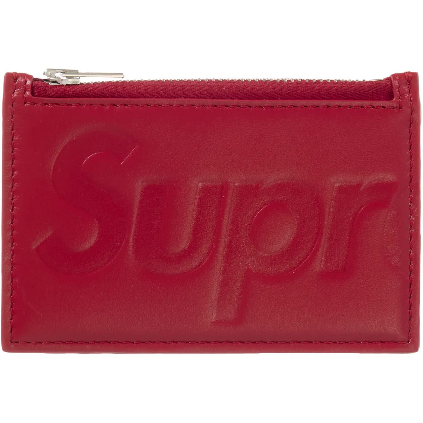 Supreme Leather Zip Card Holder 'Red' (SS25) - Im Your Wardrobe