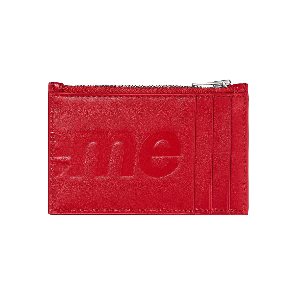 Supreme Leather Zip Card Holder 'Red' (SS25) - Im Your Wardrobe