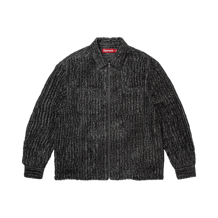 Supreme Leopard Frayed Zip Up Shirt Black - Im Your Wardrobe