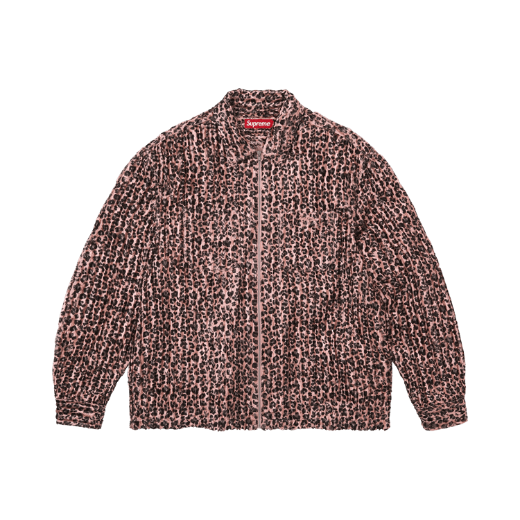Supreme Leopard Frayed Zip Up Shirt Pink - Im Your Wardrobe