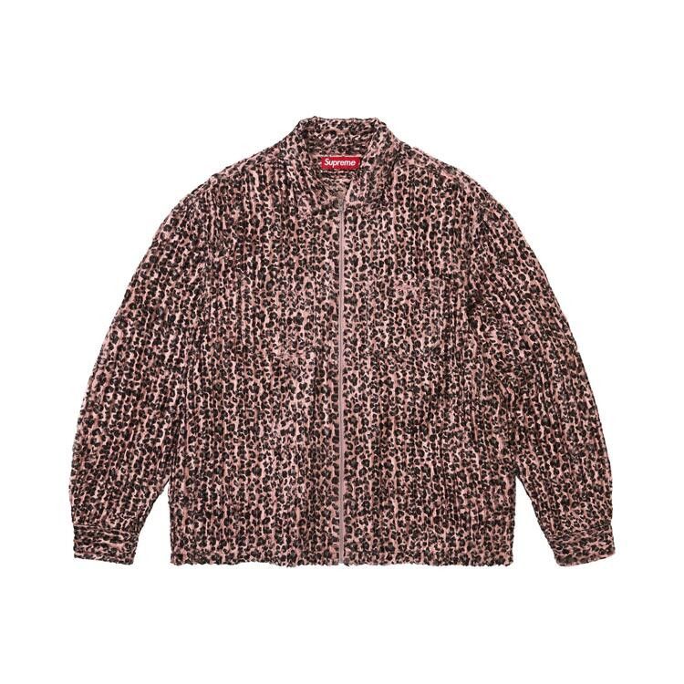 Supreme Leopard Frayed Zip Up Shirt Pink - Im Your Wardrobe
