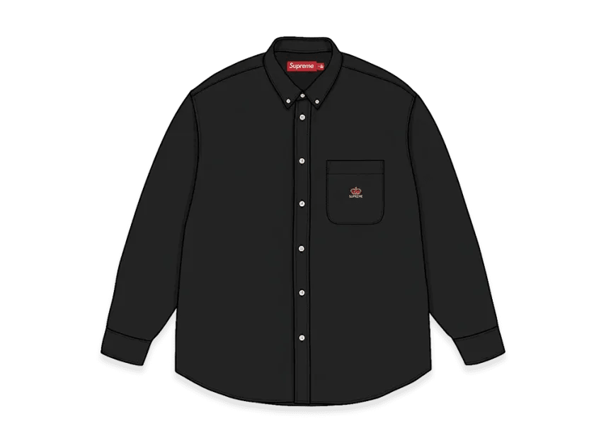 Supreme Loose Fit Flannel Oxford Shirt "Black" - Im Your Wardrobe