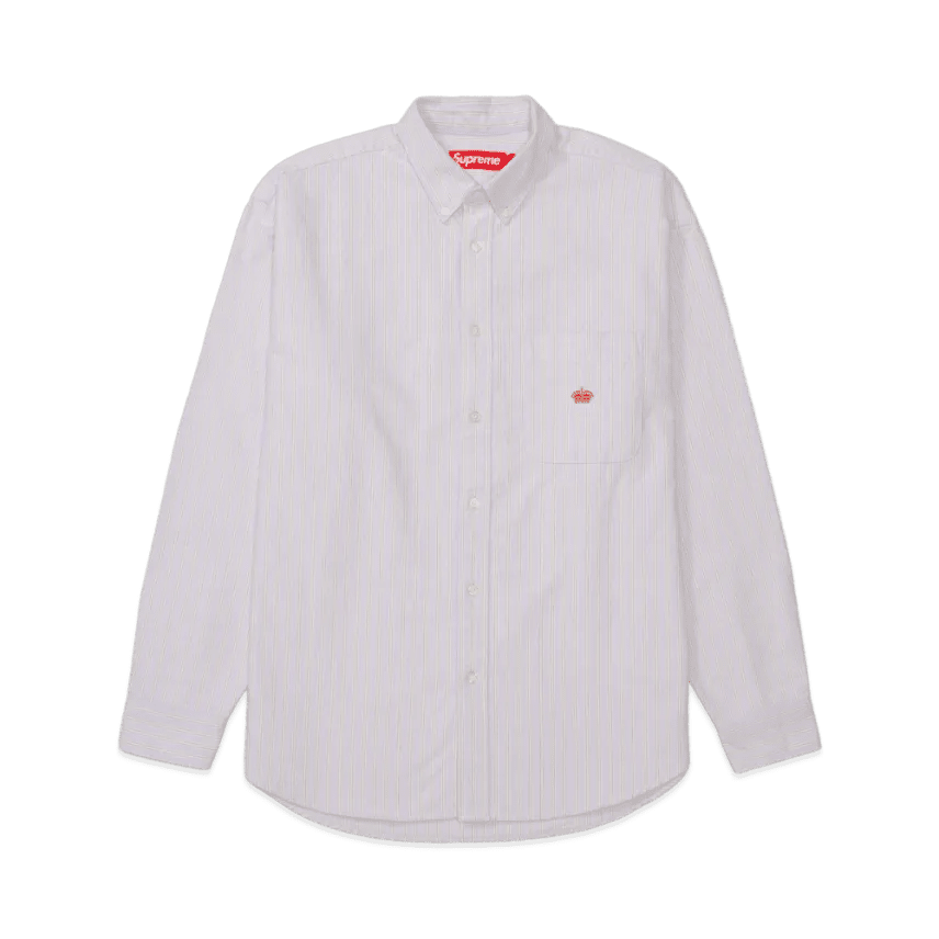 Supreme Loose Fit Flannel Oxford Shirt "Lavender Stripe" - Im Your Wardrobe