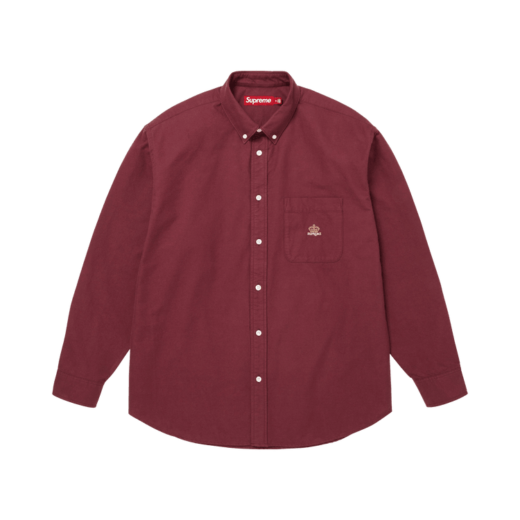Supreme Loose Fit Oxford Shirt Burgundy - Im Your Wardrobe