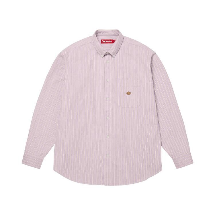 Supreme Loose Fit Oxford Shirt Lavender Stripe - Im Your Wardrobe