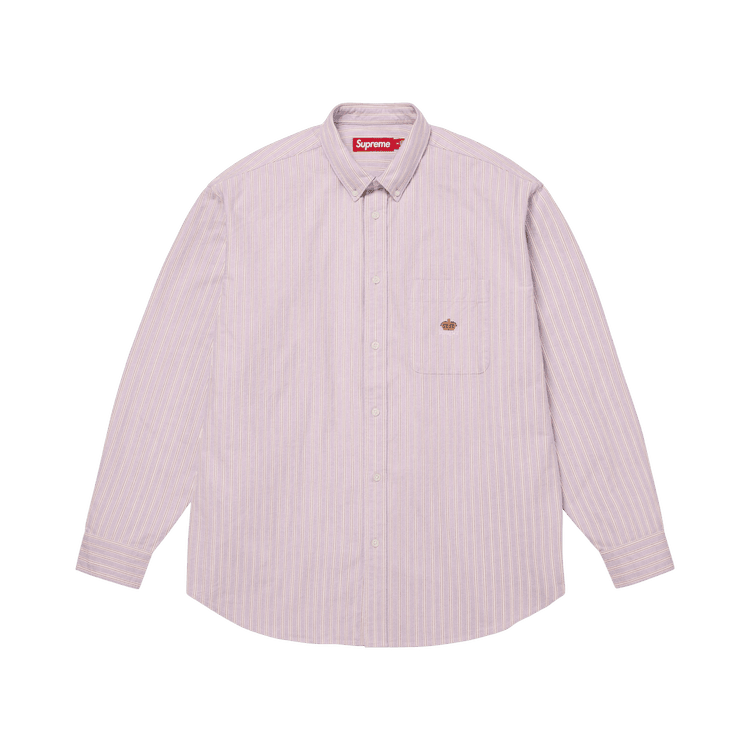 Supreme Loose Fit Oxford Shirt Lavender Stripe - Im Your Wardrobe