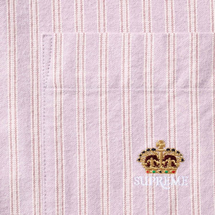 Supreme Loose Fit Oxford Shirt Lavender Stripe - Im Your Wardrobe