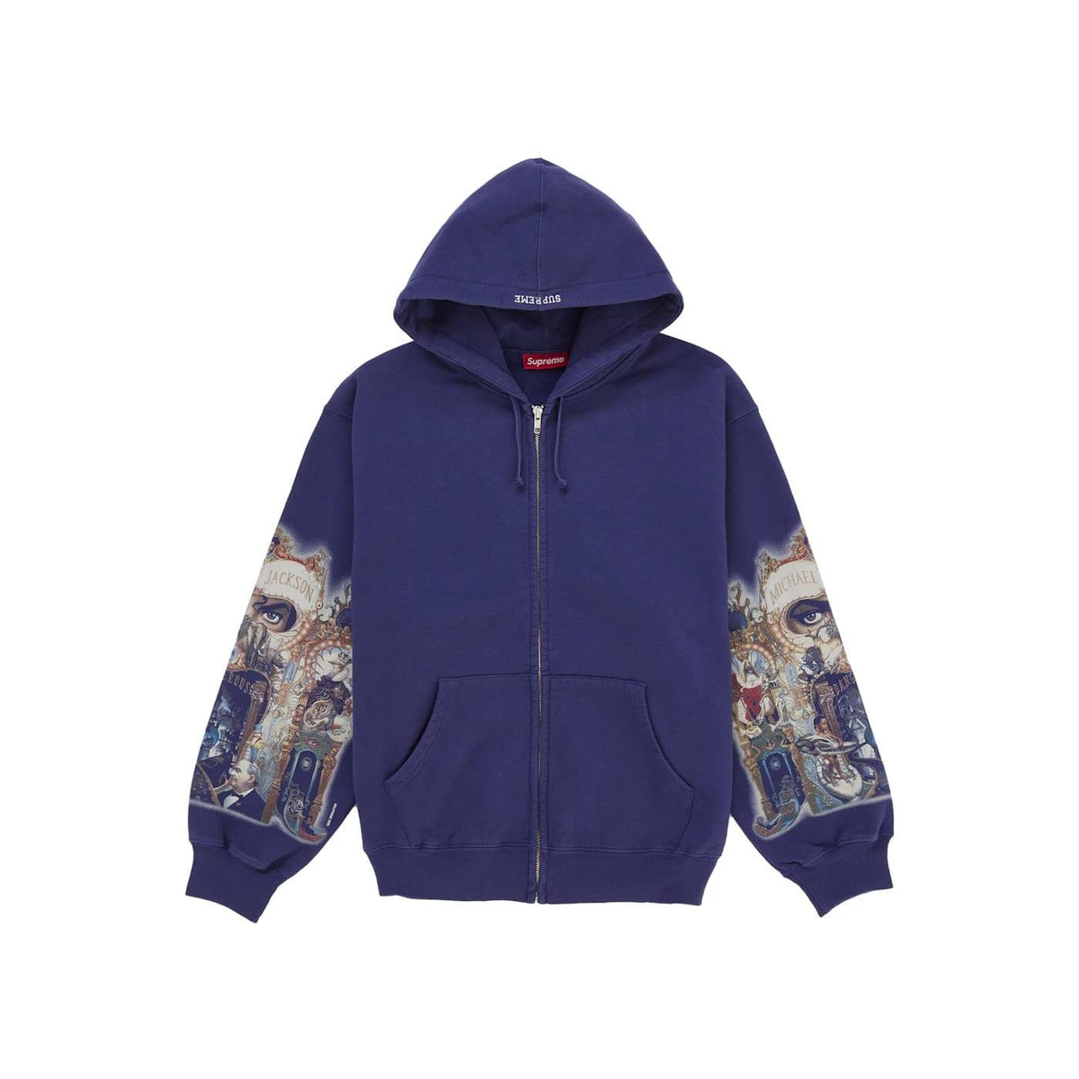 Supreme Michael Jackson Dangerous Zip Up Hooded Sweatshirt Washed Navy - Im Your Wardrobe