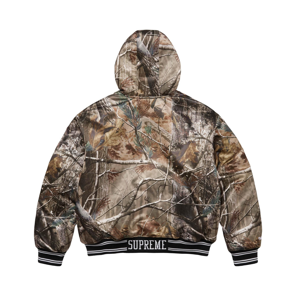 Supreme Mitchell & Ness Lined Hooded Satin Varsity Jacket Realtree AP Camo - Im Your Wardrobe