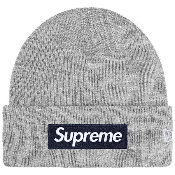 Supreme New Era Box Logo Beanie (FW25) Heather Grey - Im Your Wardrobe