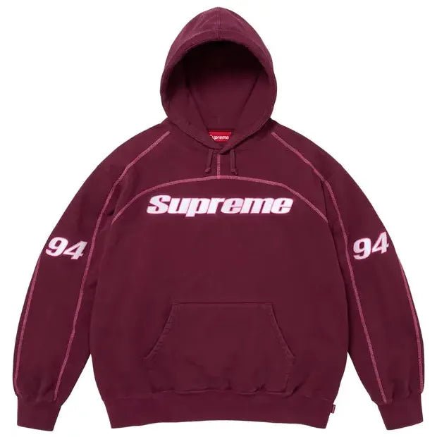 Supreme Overlock Hooded Sweatshirt Burgundy