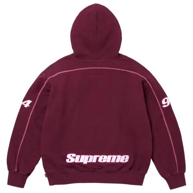 Supreme Overlock Hooded Sweatshirt Burgundy