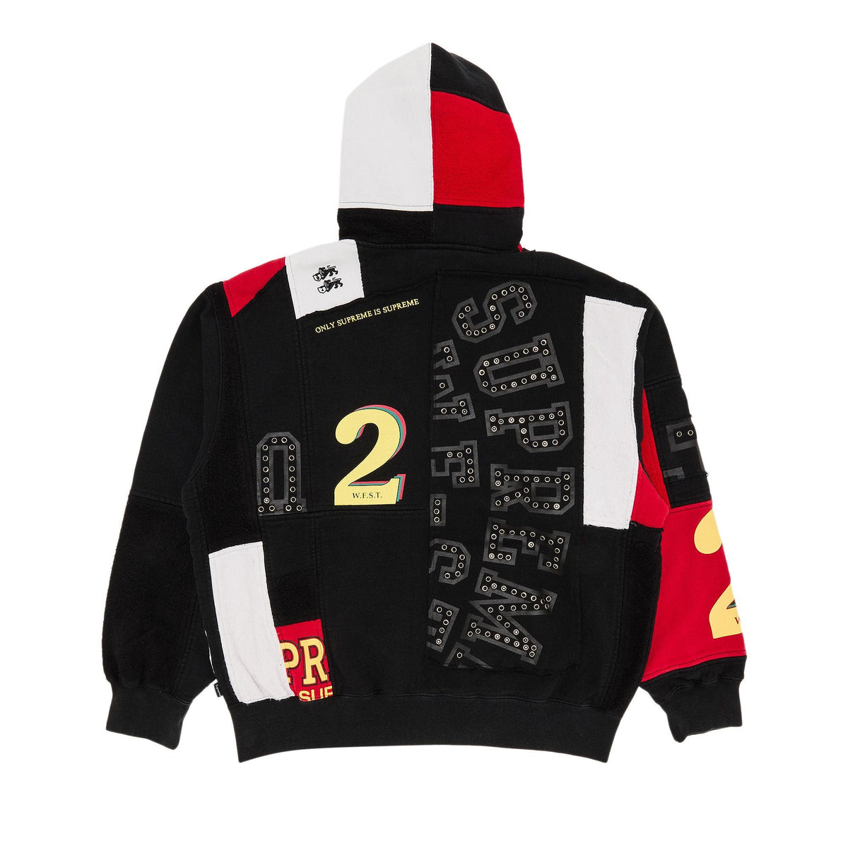Supreme Patchwork Zip Up Hooded Sweatshirt (SS25) Black - Im Your Wardrobe