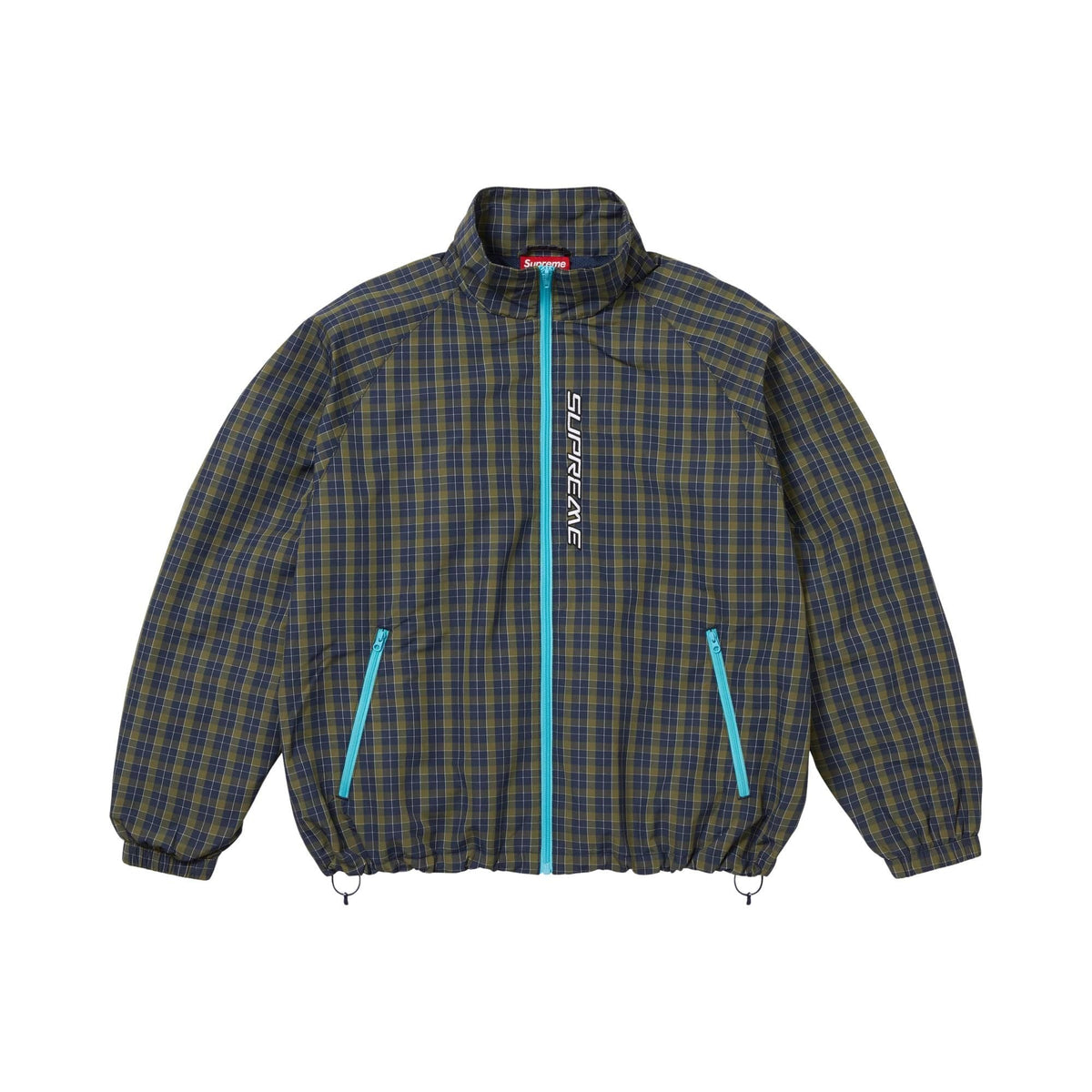 Supreme Plaid Track Jacket Navy - Im Your Wardrobe