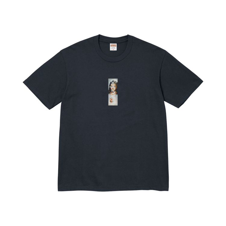 Supreme Prayer Card Box Logo Tee (FW26) Navy - Im Your Wardrobe