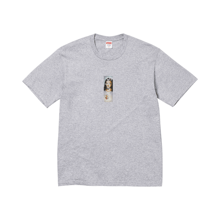 Supreme Prayer Card Box Logo Tee Heather Grey - Im Your Wardrobe