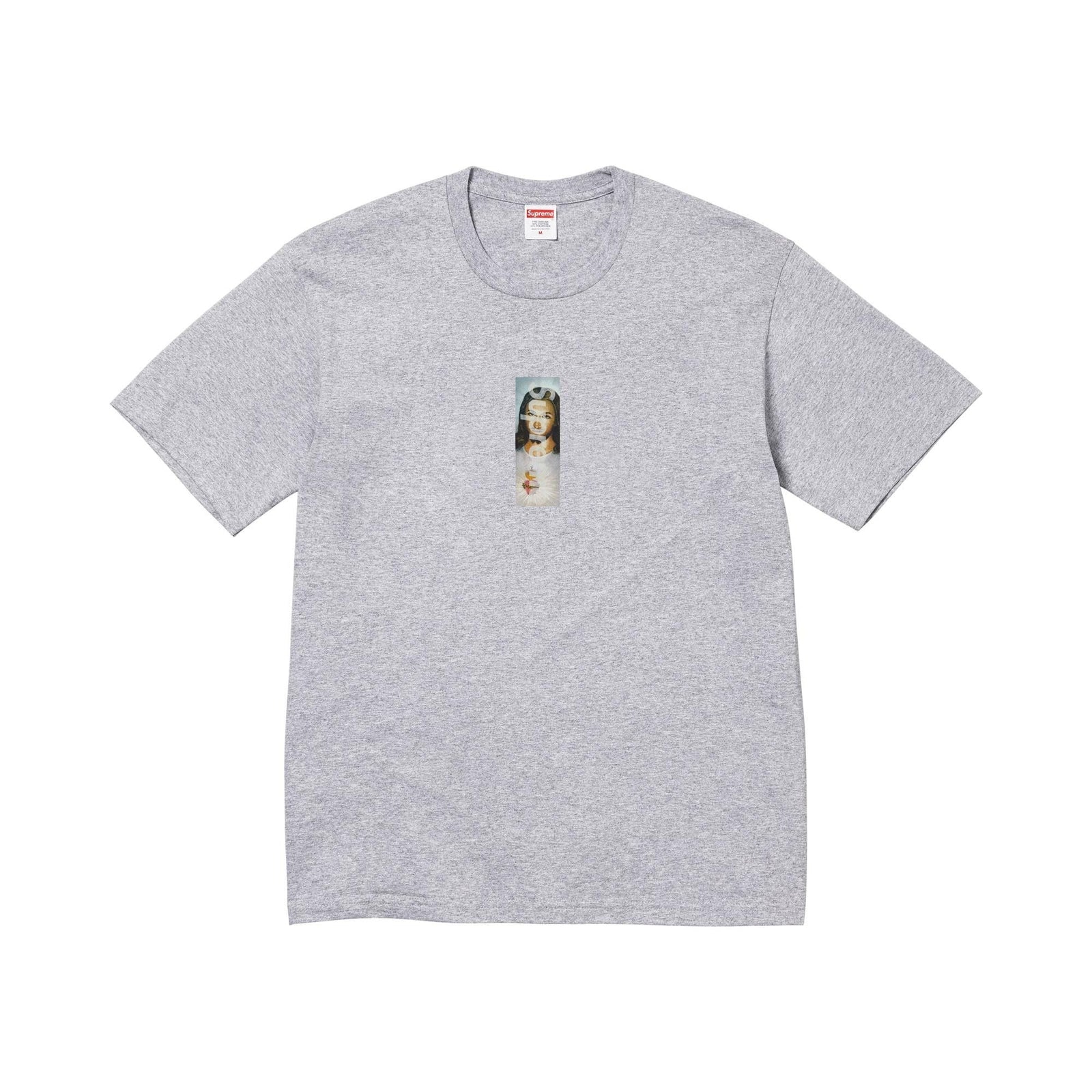 Supreme Prayer Card Box Logo Tee Heather Grey - Im Your Wardrobe