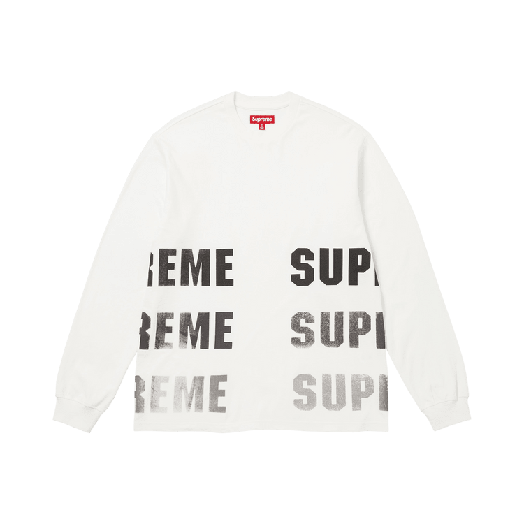 Supreme Reflective Long-Sleeve Top White - Im Your Wardrobe