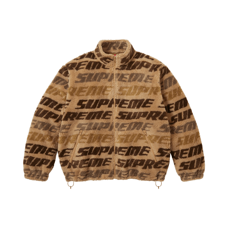 Supreme Repeat Jacquard Fleece Jacket Tan - Im Your Wardrobe