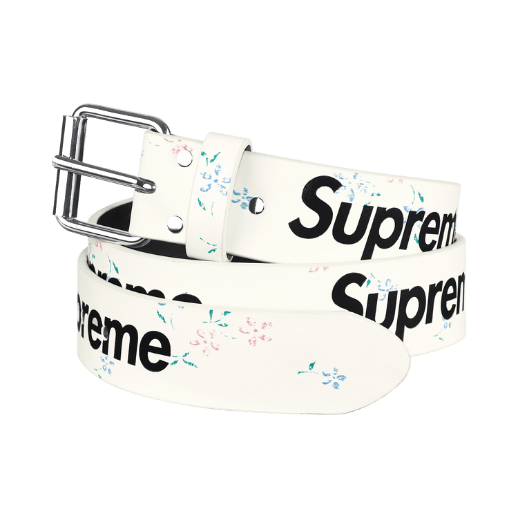 Supreme Repeat Leather Belt (FW25) Floral - Im Your Wardrobe