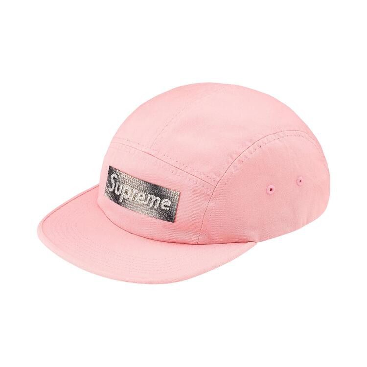 Supreme Rhinestone Label Camp Cap (FW26) Pink - Im Your Wardrobe