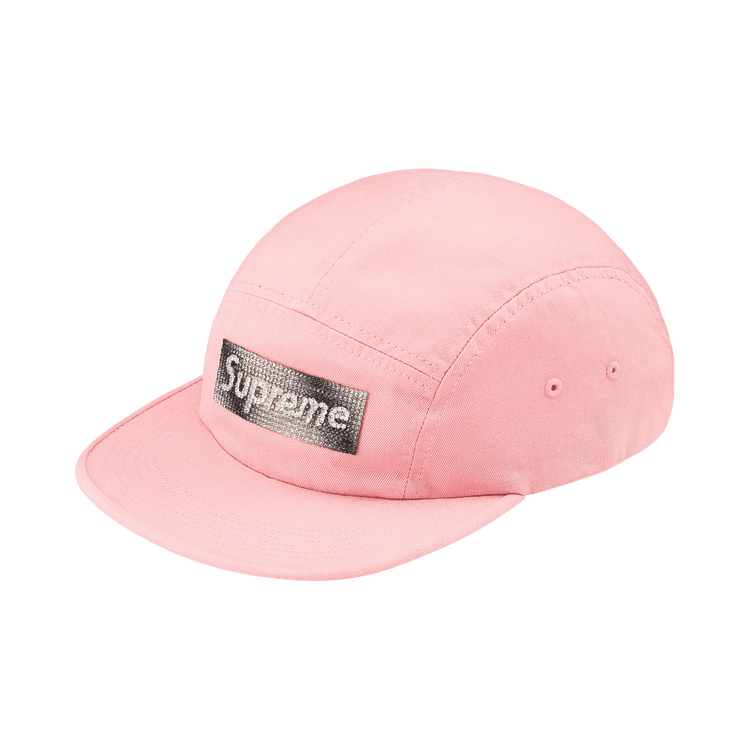 Supreme Rhinestone Label Camp Cap (FW26) Pink - Im Your Wardrobe