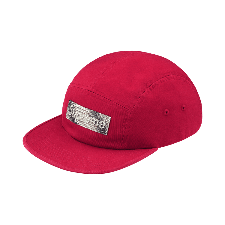 Supreme Rhinestone Label Camp Cap (FW26) Red - Im Your Wardrobe