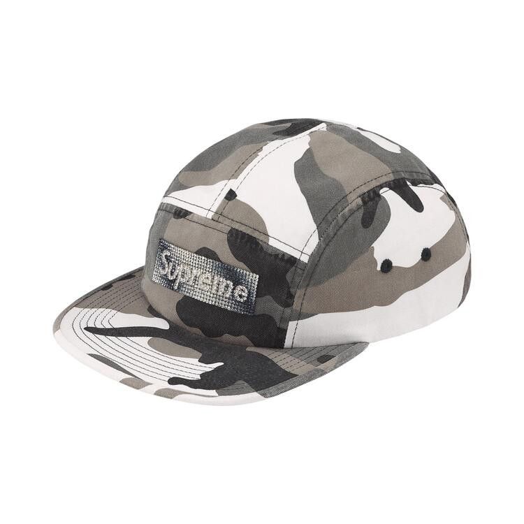 Supreme Rhinestone Label Camp Cap (FW26) Snow Camo - Im Your Wardrobe