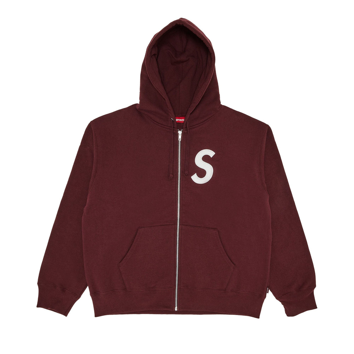 Supreme S Logo Zip Up Hooded Sweatshirt (FW24) Maroon - Im Your Wardrobe