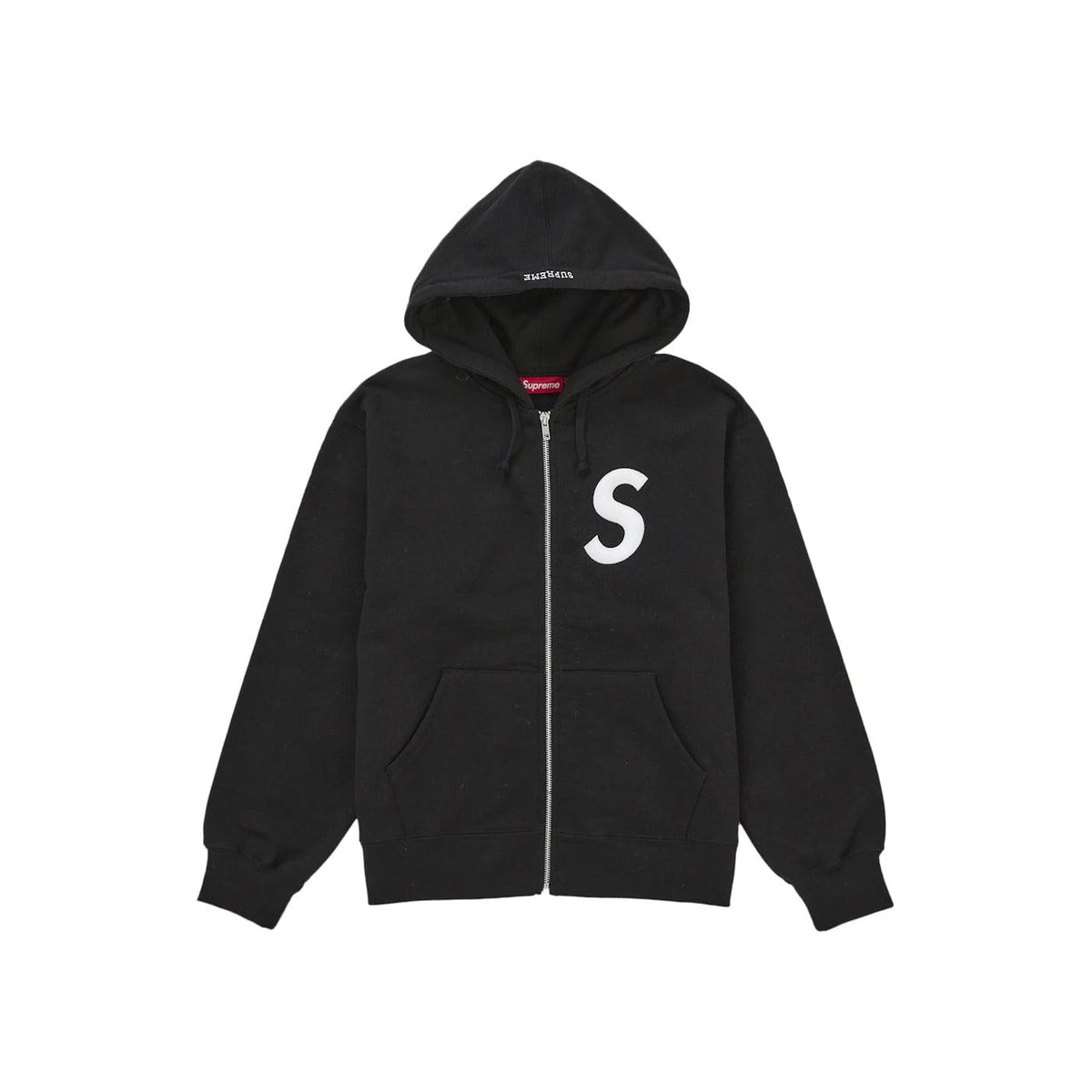 Supreme S Logo Zip Up Hooded Sweatshirt (FW25) Black - Im Your Wardrobe