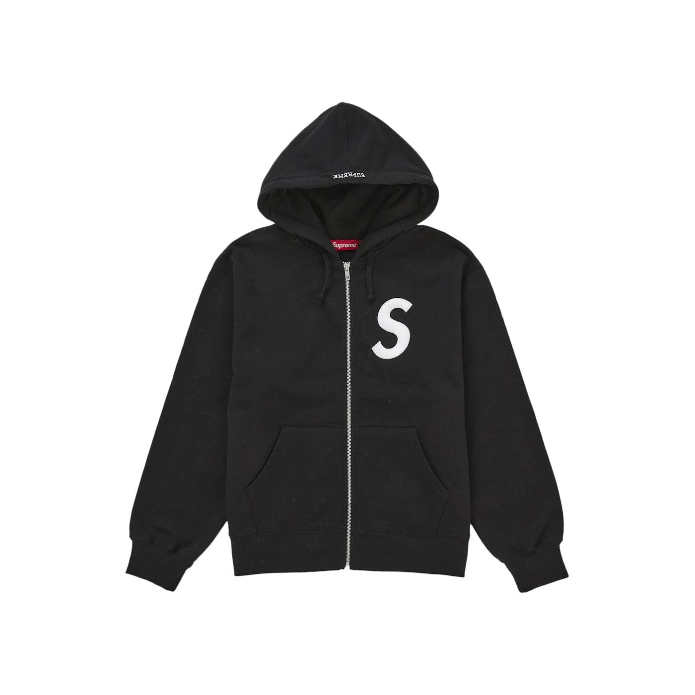 Supreme S Logo Zip Up Hooded Sweatshirt (FW25) Black - Im Your Wardrobe