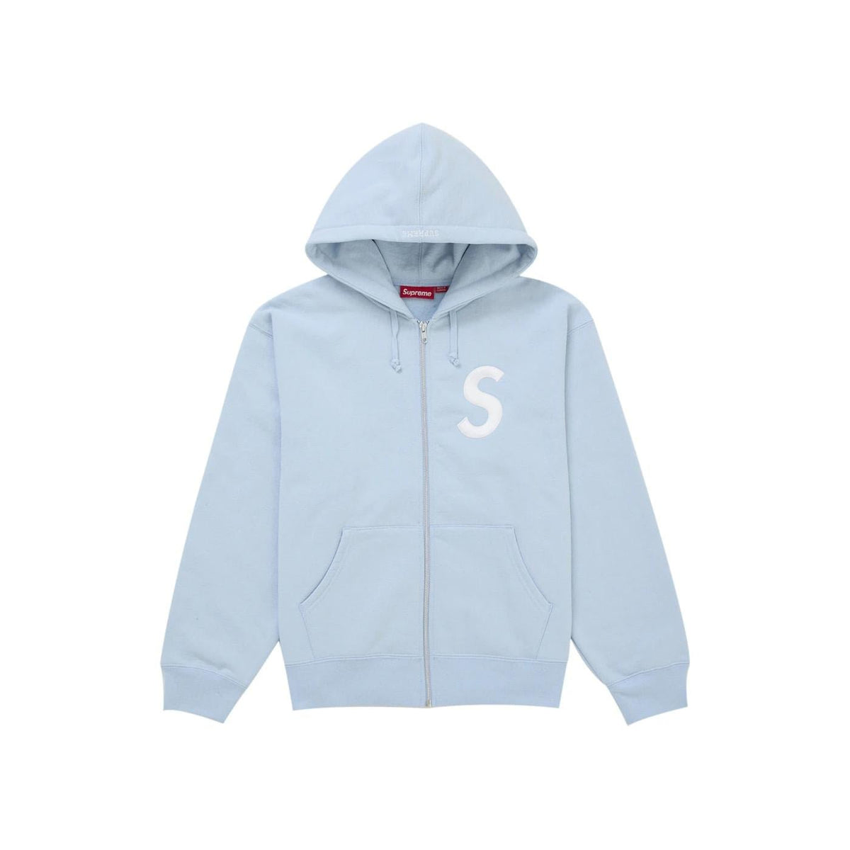 Supreme S Logo Zip Up Hooded Sweatshirt (FW25) Light Blue - Im Your Wardrobe